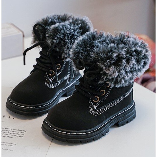 Dječje Trapper čizme s patentnim zatvaračem i krznom, crne Gerande crna 1