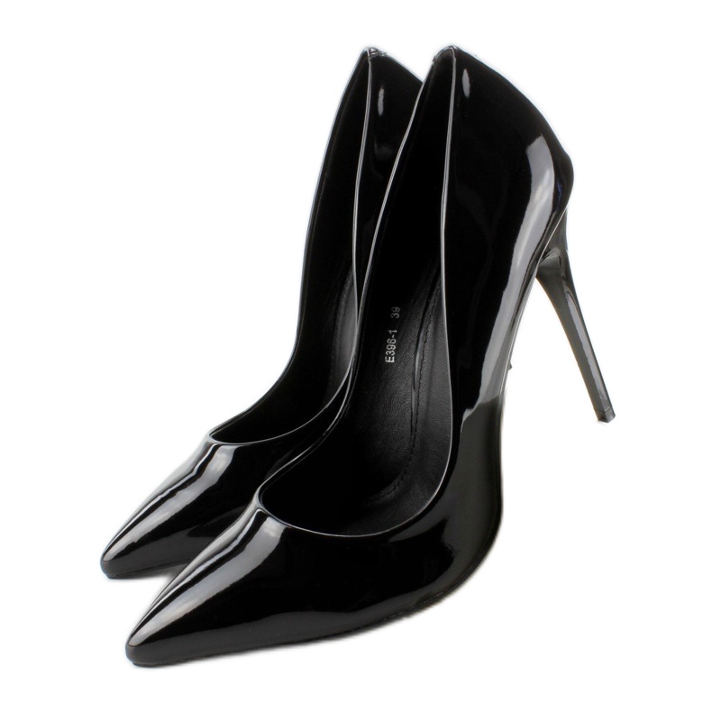 Jednostavni lakirani E396 Crni klinovi crno 1