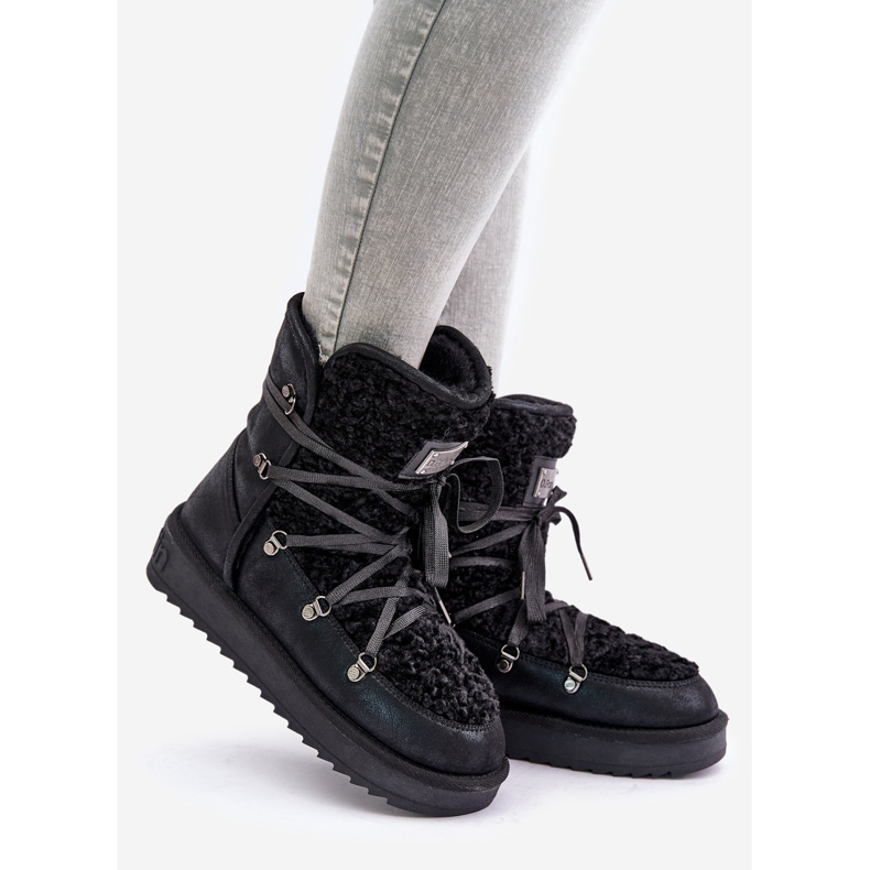 Vodootporne veganske čizme za snijeg s platformom D.Franklin DFSH370004 crne crno 1