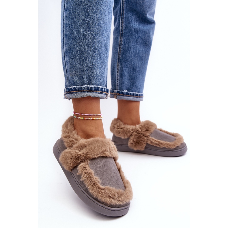 Ženske papuče s krznom sive Sailey siva 2