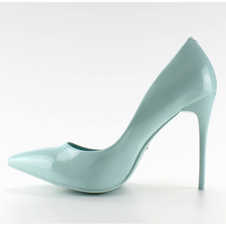 Glatko lakirane visoke potpetice E396 L. Plave boje plava 1