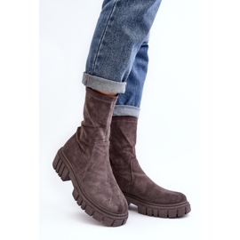 Radničke natikače s ravnom petom Sive Divella siva 1