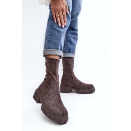 Radničke natikače s ravnom petom Sive Divella siva 2