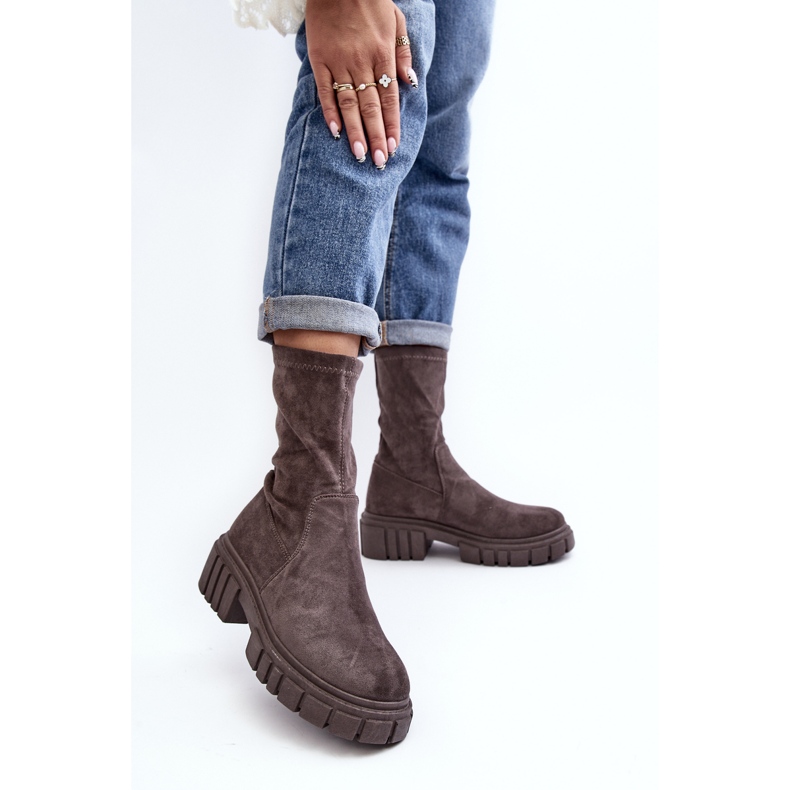 Radničke natikače s ravnom petom Sive Divella siva 2