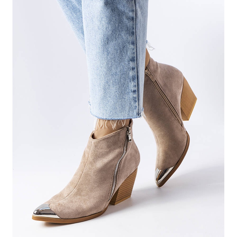 Bež kaubojske čizme s metalnim prstima iz Vergnea 1