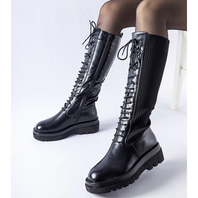 Crne visoke izolirane Geronimo čizme crno 1