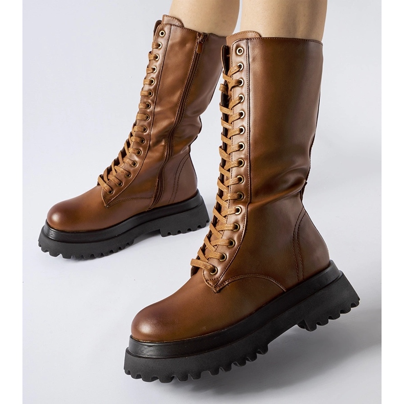 Smeđe visoke izolirane čizme iz Uptona smeđa 1