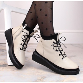 Filippo W PAW482 bež izolirane kožne čizme s platformom bijela 2