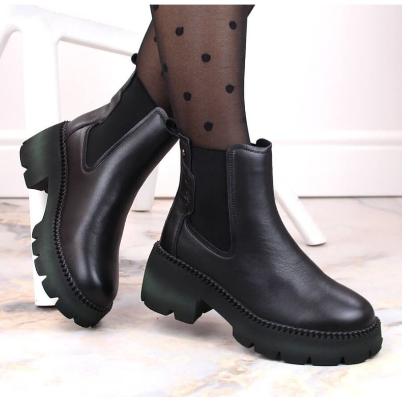 Filippo W PAW484 Chelsea čizme s izolacijom od crne kože crna 2