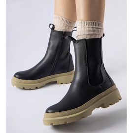 Crne Georgette čizme s maslinastim potplatom crna 1