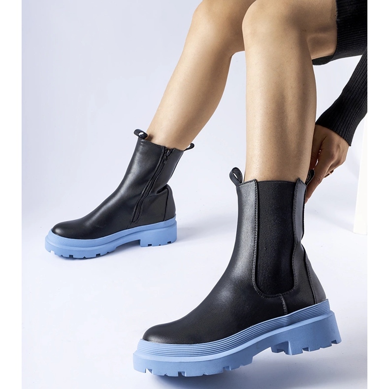 Georgette crne cipele s plavim potplatom crna 1