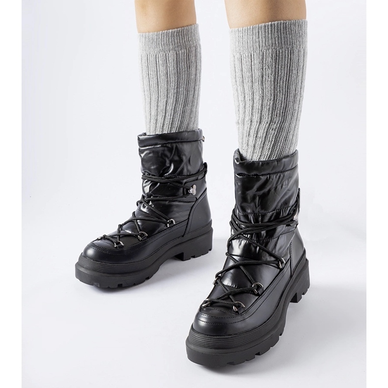 Crne čizme za snijeg s Eagleville manžetom crna 1