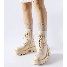 Bež radničke cipele s masivnim Olona đonom 1