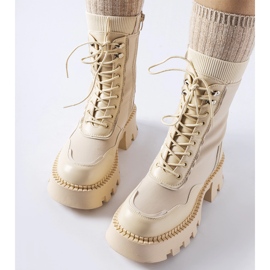 Bež radničke cipele s masivnim Olona đonom 2