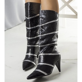 Crne i srebrne Nevzo čizme s izolacijom crno 1