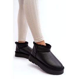 Kožne ženske čizme za snijeg s platformom crne Loreley crno 1