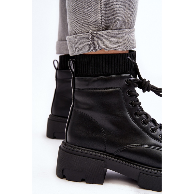 Ženske čizme s čarapom crne Rivella crna 2