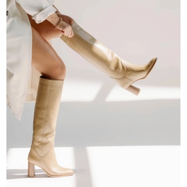Marco Shoes Čizme s visokom petom bež 2