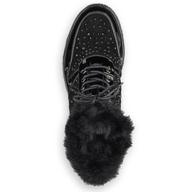 Crne kožne čizme na platformu izolirane kožom Rieker 93312-00 crno 2