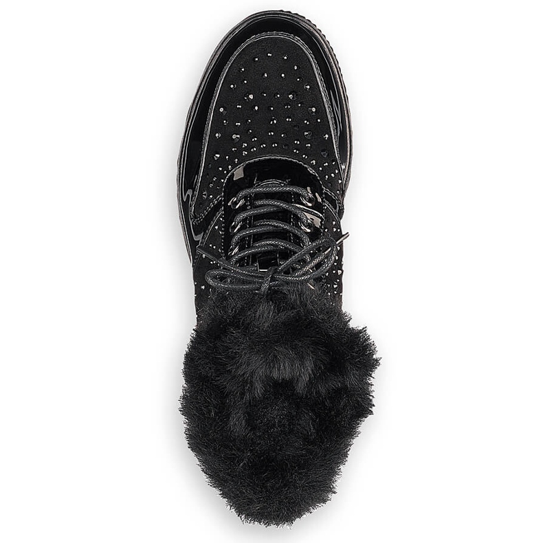 Crne kožne čizme na platformu izolirane kožom Rieker 93312-00 crna 2