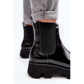 Ženske kožne Chelsea čizme na masivnom potplatu Laura Messi 2571 crne crna 1