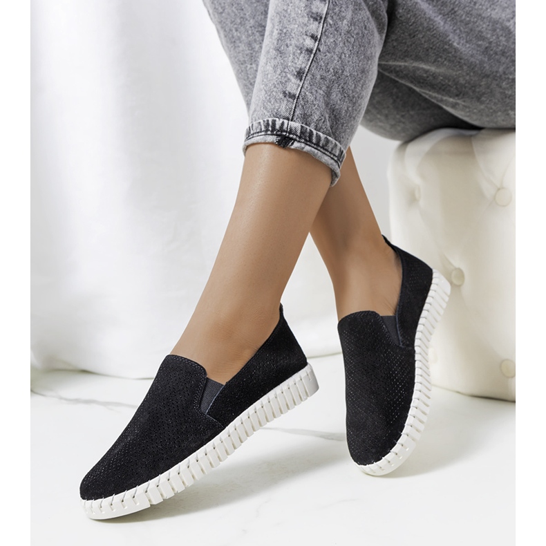 Crne kožne Madiha tenisice crno 1