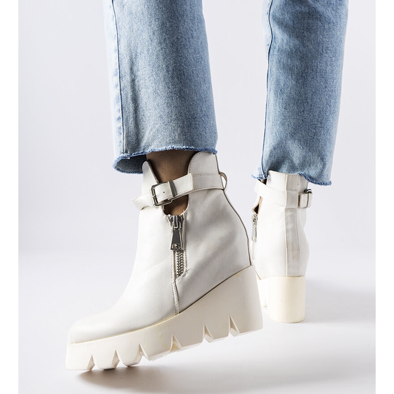 Sherri bijele gležnjače na wedge bijela 1