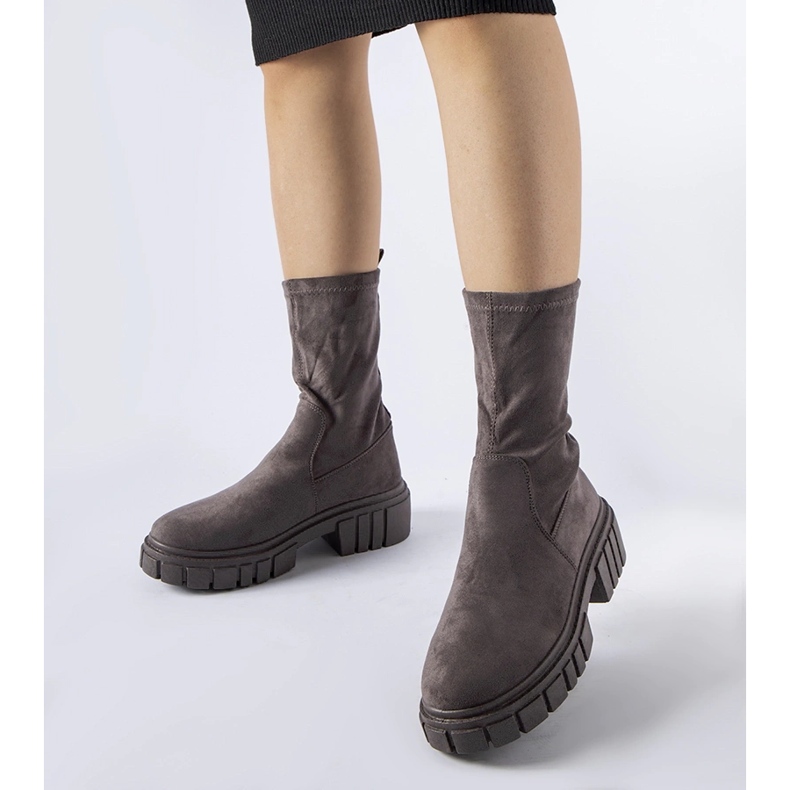 Sive Montefusco gležnjače od eko antilop kože siva 1