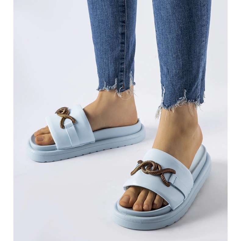 Frédérique plave japanke s platformom plava 1