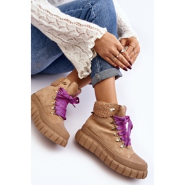 Smeđe Ralotta izolirane Trapper čizme na debelom potplatu smeđa 2