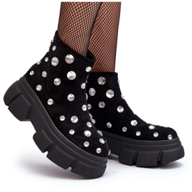 S.Barski Antilop izolirane čizme s kristalima D&amp;A MR870-83 crne crno 4