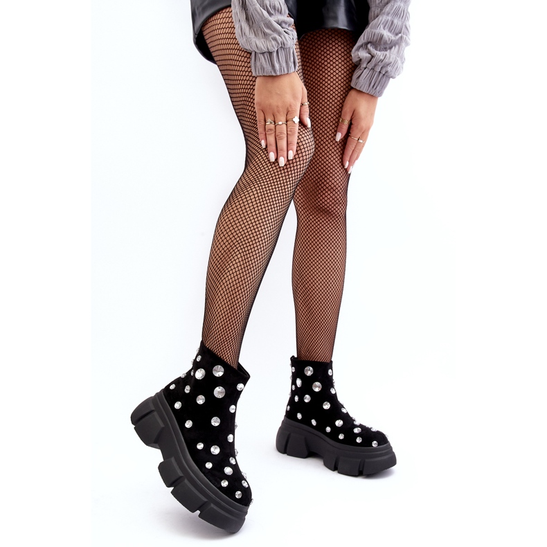 S.Barski Antilop izolirane čizme s kristalima D&amp;A MR870-83 crne crno 1