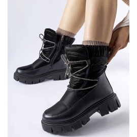 Crne čizme za snijeg s Pettenasco kamenčićima crna 1