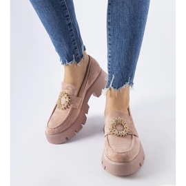 Ružičaste mokasine ukrašene Stanislas kopčom ružičasta 1