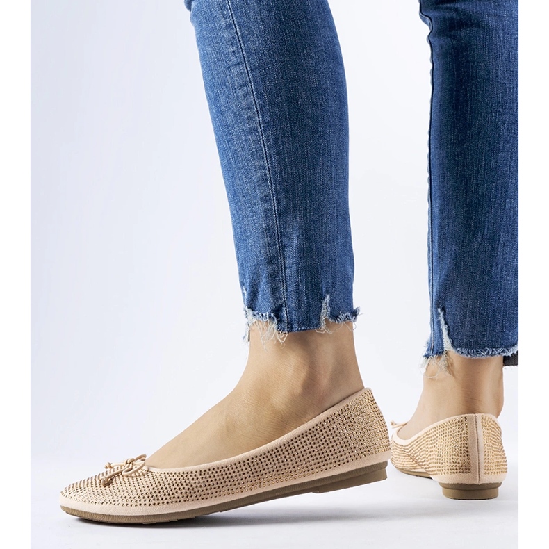 Bež balerinke ukrašene Hulotais cirkonima 1