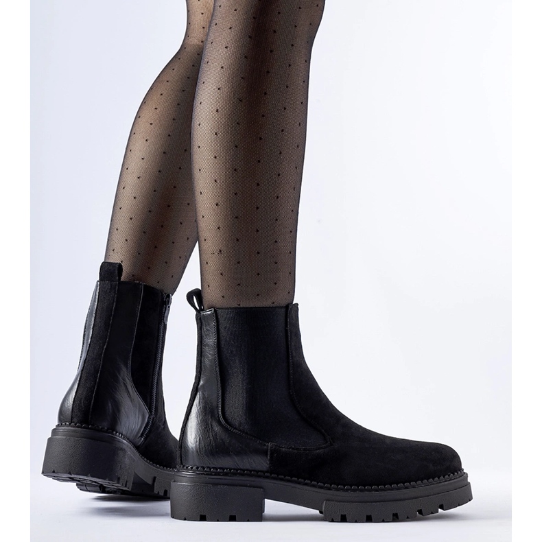 Crne gležnjače s masivnim Hodges potplatom crno 1