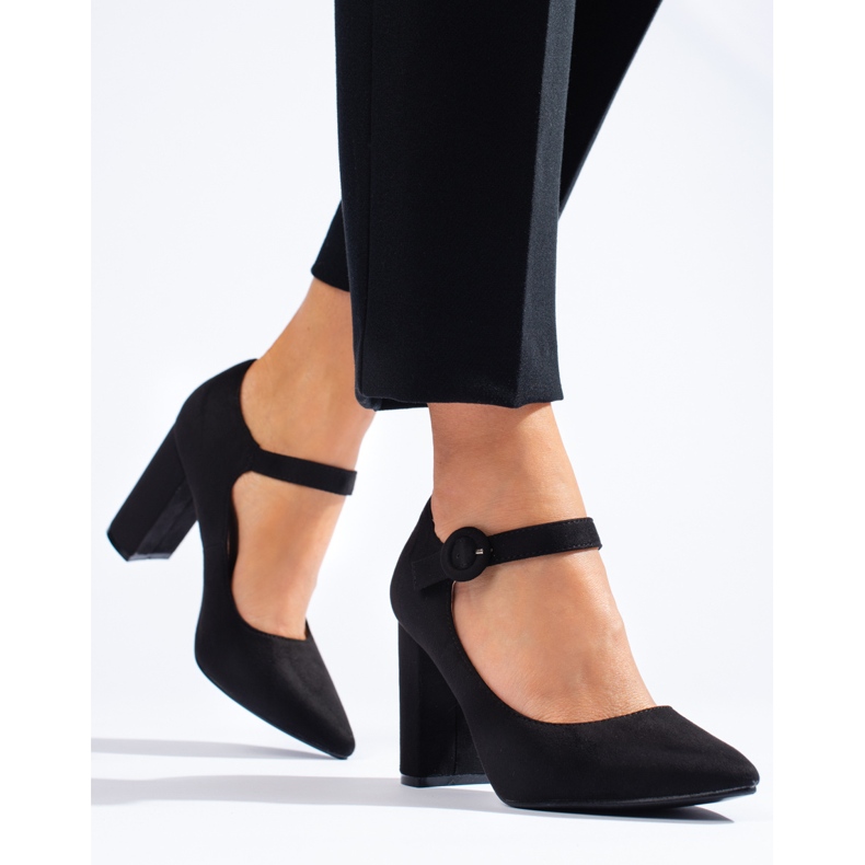 Crne cipele Shelovet s visokom petom od antilopa crna 1