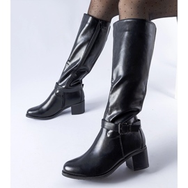 Crne čizme s ukrasnom Ernest kopčom crno 1