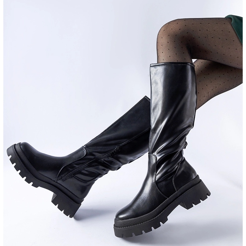 Christien crne ravne klasične čizme crno 1