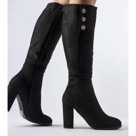 Crne čizme ukrašene Lightning cirkonima crna 1