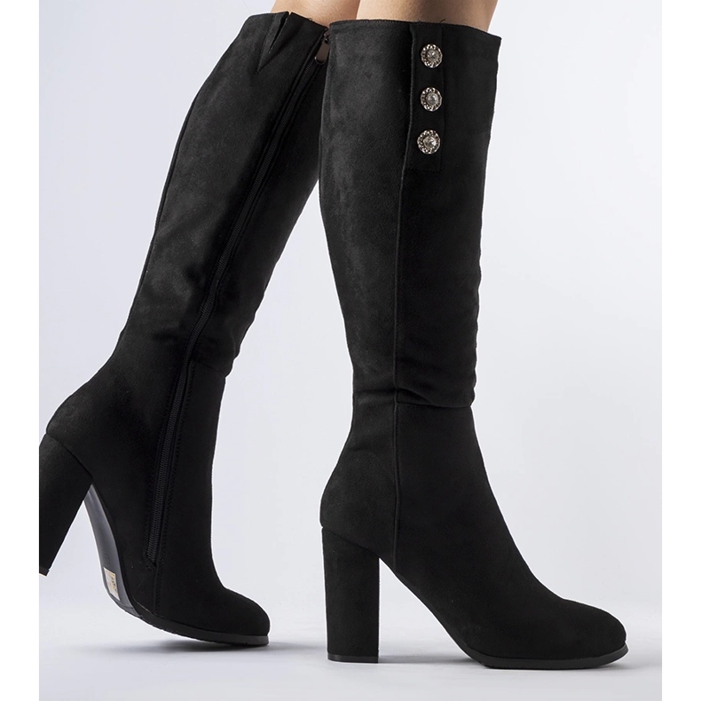 Crne čizme ukrašene Lightning cirkonima crna 1