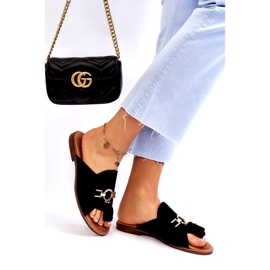 Lewski Shoes Ženske antilop papuče Leski Shoes 3226 crne crna 1