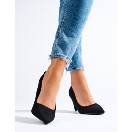 Shelovet crne konusne pete od brušene kože crna 1