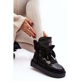 Ženske čizme za snijeg s vezovima D.Franklin DFSH370006 crna crno 1