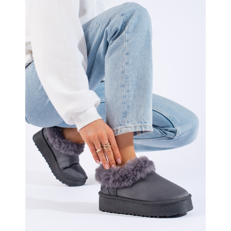 Shelovet ženske niske čizme za snijeg sive boje siva 1