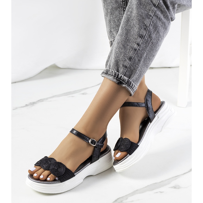 Crne sandale na platformi Nandy crna 1