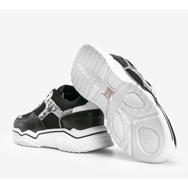 Crne tenisice s debelim potplatom sa uzorkom zmijske kože Anika crno 1