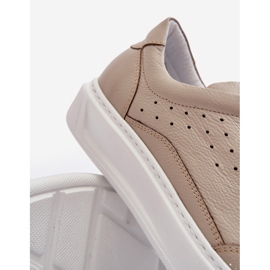 Muške kožne sportske cipele Zazoo 1544 bež 2