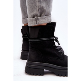 Ženske gležnjače trapper na debelom potplatu, crne narelone crna 2
