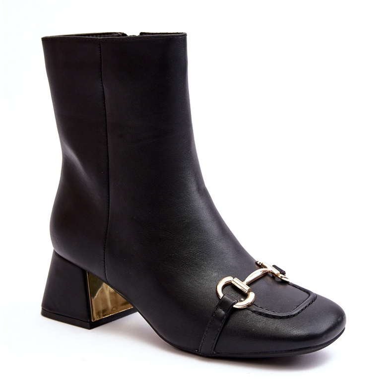 Crne Adinah gležnjače na visoku petu s ukrasom crna 2